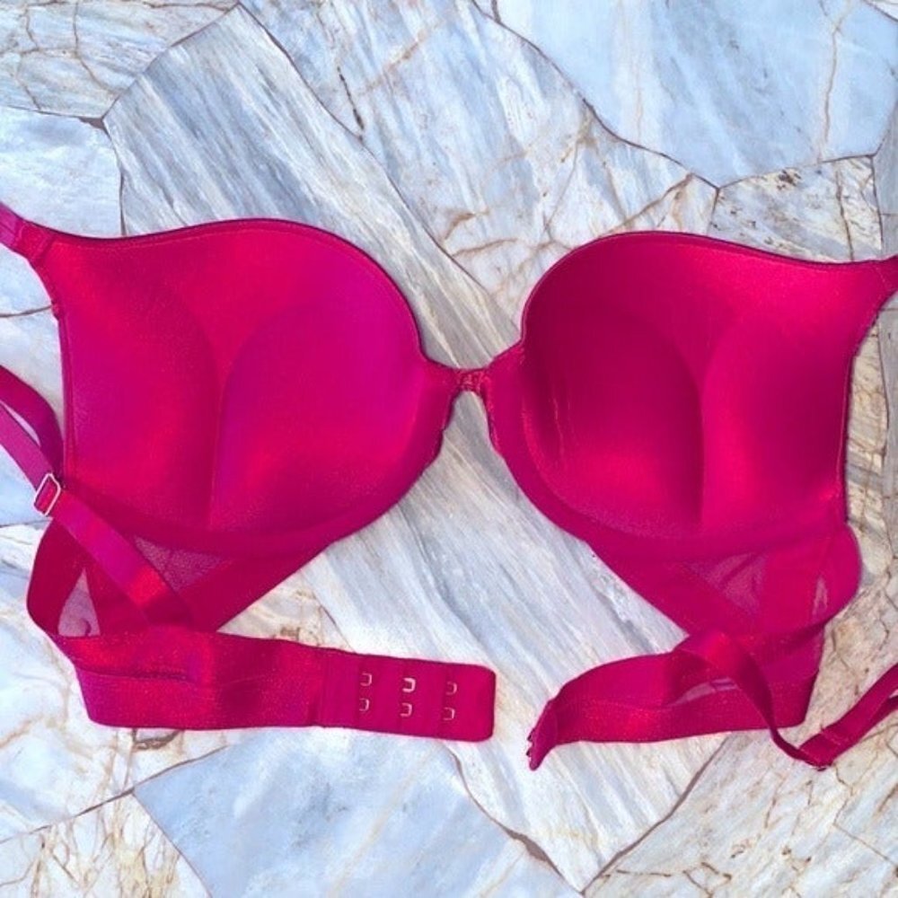 Bombshell Lace Plunge Red Push Up 32b - image 5